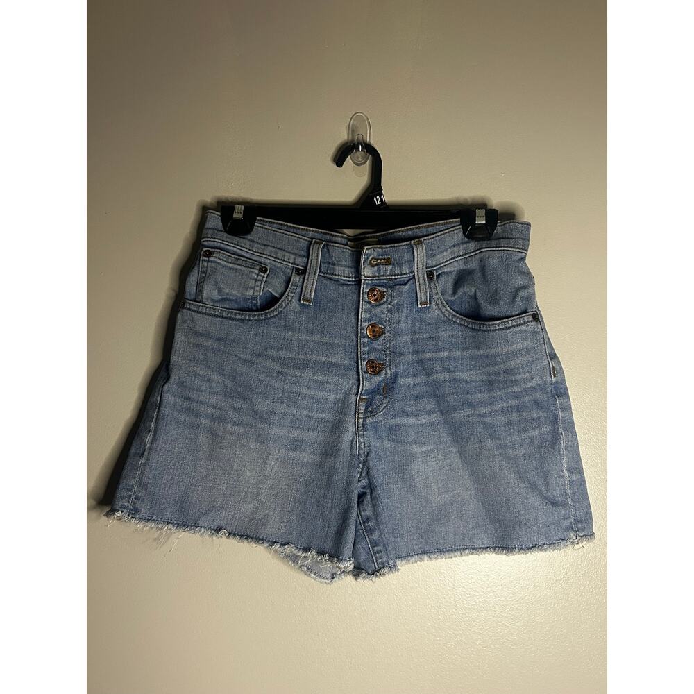 J.Crew women's denim shorts light wash blue with 
button fly closure Size 27